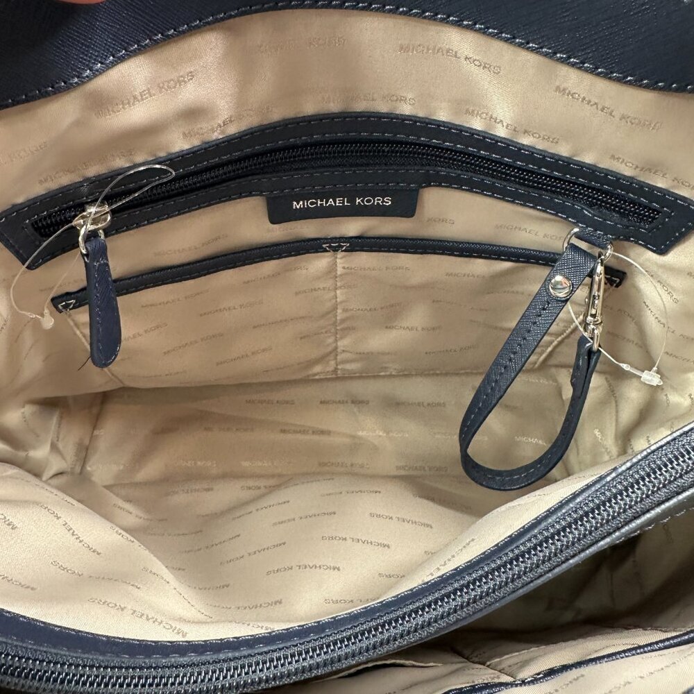 MICHAEL Michael Kors Voyager East West Logo Tote Bag Navy - Picture 13 of 15